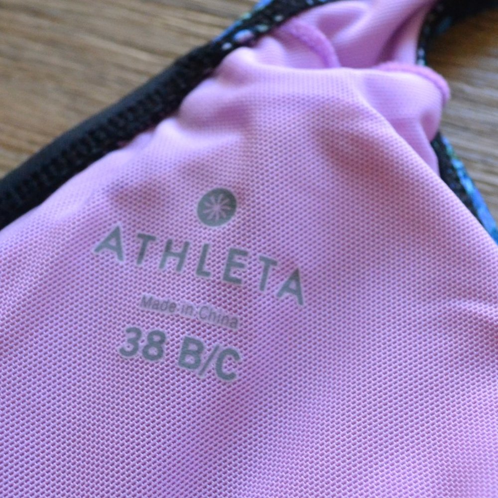 Athleta Tankini Swim Halter Top Paisley and Black Women Size 38 B/C Med Bottoms - Picture 5 of 12